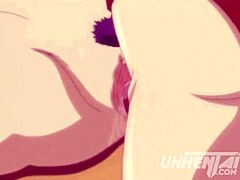 Japanilainen sensuroimaton hentai kypsillä rinnoilla ja sarjakuvaseksillä