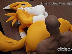 Big tit MILF Renamon gets her monster cock satisfied at work