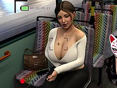Ofis 6'daki MILF anne, otobüste büyük göğüsleriyle vahşileşiyor