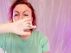 Curvy homemade video featuring a girl next door in surgical gloves
