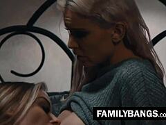 Sensual milf Anna Claire Clouds seduces her stepdaughter Kenzie Taylor in lesbian encounter