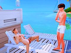 Un tânăr fiu vitreg se angajează în sex anal cu mama lui vitregă sub privirile atente ale soțului ei, creând un scenariu simulat de înșelăciune într-un anime în stil desen animat