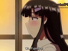Hentai animation featuring a busty mature woman's orgasm