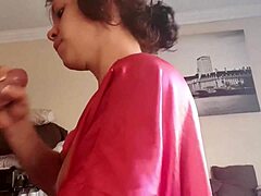 Mature wife's morning oral and manual pleasure