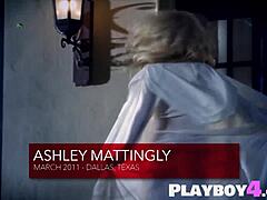एशली मैटिंगली, एक शानदार ब्लोंड MILF मॉडल, आकर्षक लिंजरी में अपने आकर्षक कर्व्स दिखाती है।