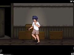 MILF en mama hebben een Hentai-spel getagd met vrouwen met een grote kont in een verlaten huis