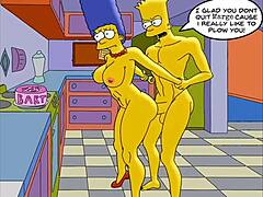 Marge, die reife Hausfrau, genießt Analsex im Fitnessstudio und zu Hause, während ihr Ehemann in diesem Parodie-Hentai-Video arbeitet