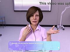 Mulher madura de 50 anos experimenta prazer durante exame ginecológico - um jogo 3D com histórias ginecológicas