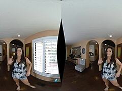 Virtual reality porn featuring a busty brunette MILF